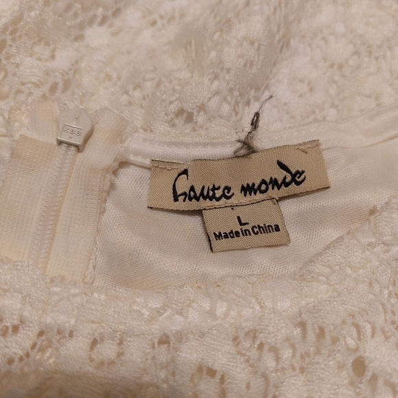 HAUTE MONDE LADIES LACE SLEEVELESS TOP- size L - Picture 4 of 4